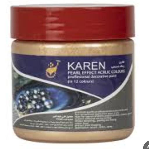 رنگ اکریلیک صدفی طلایی کاهی متالیک کارن 300 گرمی